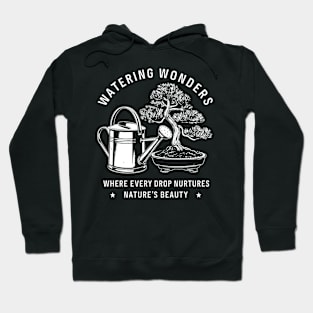 WATERING WONDERS: A Grayscale Tribute to Nature's Beauty, One Drop at a Time Hoodie